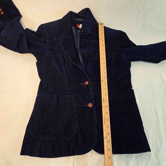 VINTAGE La Rose Old Money Academia Navy Blue Corduroy Blazer Size S/M LIKE NEW! - Picture 14 of 16